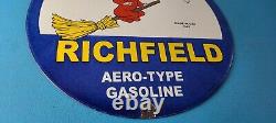 Vintage Richlube Gasoline Sign Aero Type Engine Gas Pump Porcelain Sign