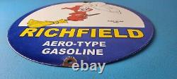 Vintage Richlube Gasoline Sign Aero Type Engine Gas Pump Porcelain Sign