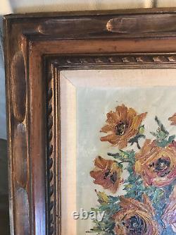 Vintage Rimeri Still-Life With Flowers Oil Painting Signed And Framed