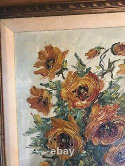 Vintage Rimeri Still-Life With Flowers Oil Painting Signed And Framed