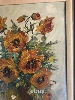 Vintage Rimeri Still-Life With Flowers Oil Painting Signed And Framed