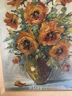 Vintage Rimeri Still-Life With Flowers Oil Painting Signed And Framed