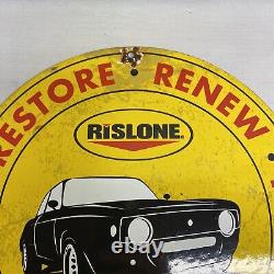 Vintage Rislone Motor Oil Authorized Dealer Service Station Porcelian Sign