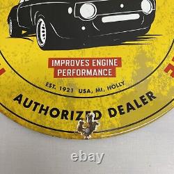 Vintage Rislone Motor Oil Authorized Dealer Service Station Porcelian Sign