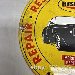 Vintage Rislone Motor Oil Authorized Dealer Service Station Porcelian Sign