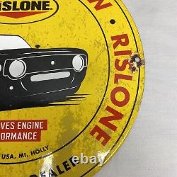 Vintage Rislone Motor Oil Authorized Dealer Service Station Porcelian Sign