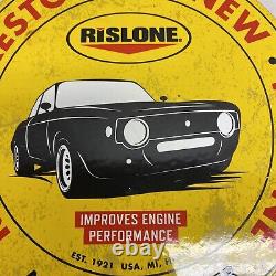 Vintage Rislone Motor Oil Authorized Dealer Service Station Porcelian Sign