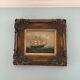 Vintage Robert Sanders Artist Signed Maritime Ship Oil Painting 17 1/2 W X 16