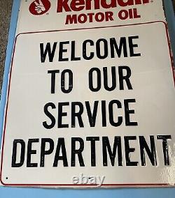 Vintage SCIOTO EMBOSSED KENDALL MOTOR OIL TIN SIGN LARGE 24X 18