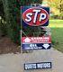 Vintage Stp Oil Can Rack Holder Service Station Display Sign