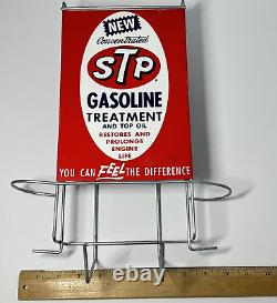 Vintage STP Oil & Gasoline Treatment Wall Display Rack Sign