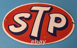 Vintage STP Porcelain Sign Gas Pump Automotive Sign