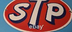 Vintage STP Porcelain Sign Gas Pump Automotive Sign
