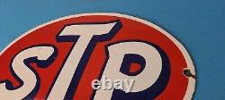 Vintage STP Porcelain Sign Gas Pump Automotive Sign