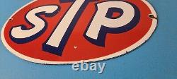 Vintage STP Porcelain Sign Gas Pump Automotive Sign