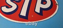 Vintage STP Porcelain Sign Gas Pump Automotive Sign