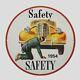 Vintage Safety Saeety 1954 Oil Porcelain Gas Pump Sign