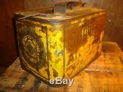 Vintage Sepreme Auto Oil Can Gulf Refining Company Motor Oil Can Tin Sign Can