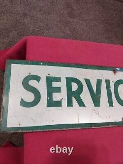 Vintage Services arrow Advertising Sign original rare gas oil