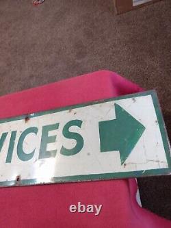 Vintage Services arrow Advertising Sign original rare gas oil