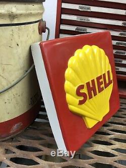Vintage Shell Gas And Oil Advertising Sign Pump Plate 11X11