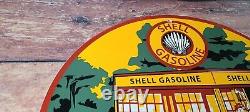 Vintage Shell Gasoline Porcelain Gas Motor Oil Service Station Pump Plate Sign