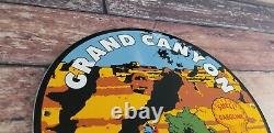 Vintage Shell Gasoline Porcelain Grand Canyon Service Station Pump Plate Sign