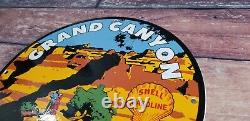 Vintage Shell Gasoline Porcelain Grand Canyon Service Station Pump Plate Sign