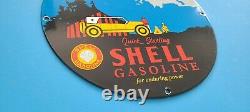 Vintage Shell Gasoline Porcelain National Park Gas & Oil Service Forest Sign