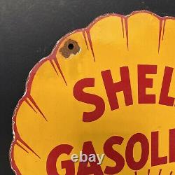 Vintage Shell Gasoline Porcelain Sign American Gas Station Motor Oil Garage Lube