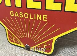 Vintage Shell Gasoline Porcelain Sign Gas Station Pump Plate Motor Oil Service