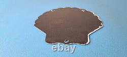 Vintage Shell Gasoline Sign Gas Oil Pump Porcelain Small Man Cave Wall Sign