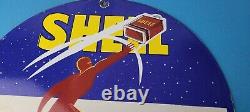 Vintage Shell Gasoline Sign Product Launch Gas Service Station Porcelain Sign