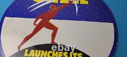 Vintage Shell Gasoline Sign Product Launch Gas Service Station Porcelain Sign
