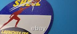 Vintage Shell Gasoline Sign Product Launch Gas Service Station Porcelain Sign