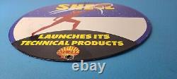 Vintage Shell Gasoline Sign Product Launch Gas Service Station Porcelain Sign