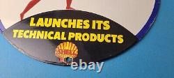 Vintage Shell Gasoline Sign Product Launch Gas Service Station Porcelain Sign