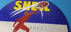 Vintage Shell Gasoline Sign Product Launch Gas Service Station Porcelain Sign