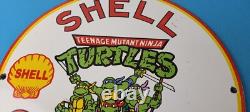 Vintage Shell Gasoline Sign Teenage Mutant Ninja Turtles Gas Porcelain Sign