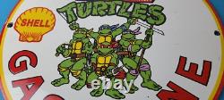 Vintage Shell Gasoline Sign Teenage Mutant Ninja Turtles Gas Porcelain Sign