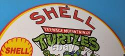 Vintage Shell Gasoline Sign Teenage Mutant Ninja Turtles Gas Porcelain Sign