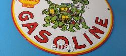 Vintage Shell Gasoline Sign Teenage Mutant Ninja Turtles Gas Porcelain Sign
