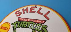 Vintage Shell Gasoline Sign Teenage Mutant Ninja Turtles Gas Porcelain Sign