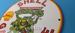 Vintage Shell Gasoline Sign Teenage Mutant Ninja Turtles Gas Porcelain Sign