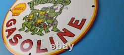 Vintage Shell Gasoline Sign Teenage Mutant Ninja Turtles Gas Porcelain Sign