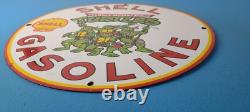 Vintage Shell Gasoline Sign Teenage Mutant Ninja Turtles Gas Porcelain Sign