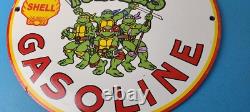 Vintage Shell Gasoline Sign Teenage Mutant Ninja Turtles Gas Porcelain Sign