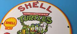 Vintage Shell Gasoline Sign Teenage Mutant Ninja Turtles Gas Porcelain Sign