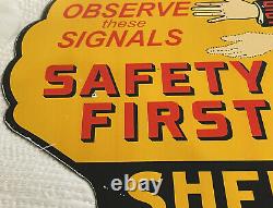 Vintage Shell Oil Porcelain Sign Gas Station Safety Advisory Prevent Forest Fire