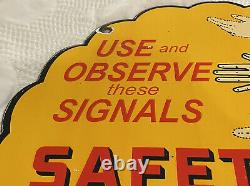 Vintage Shell Oil Porcelain Sign Gas Station Safety Advisory Prevent Forest Fire